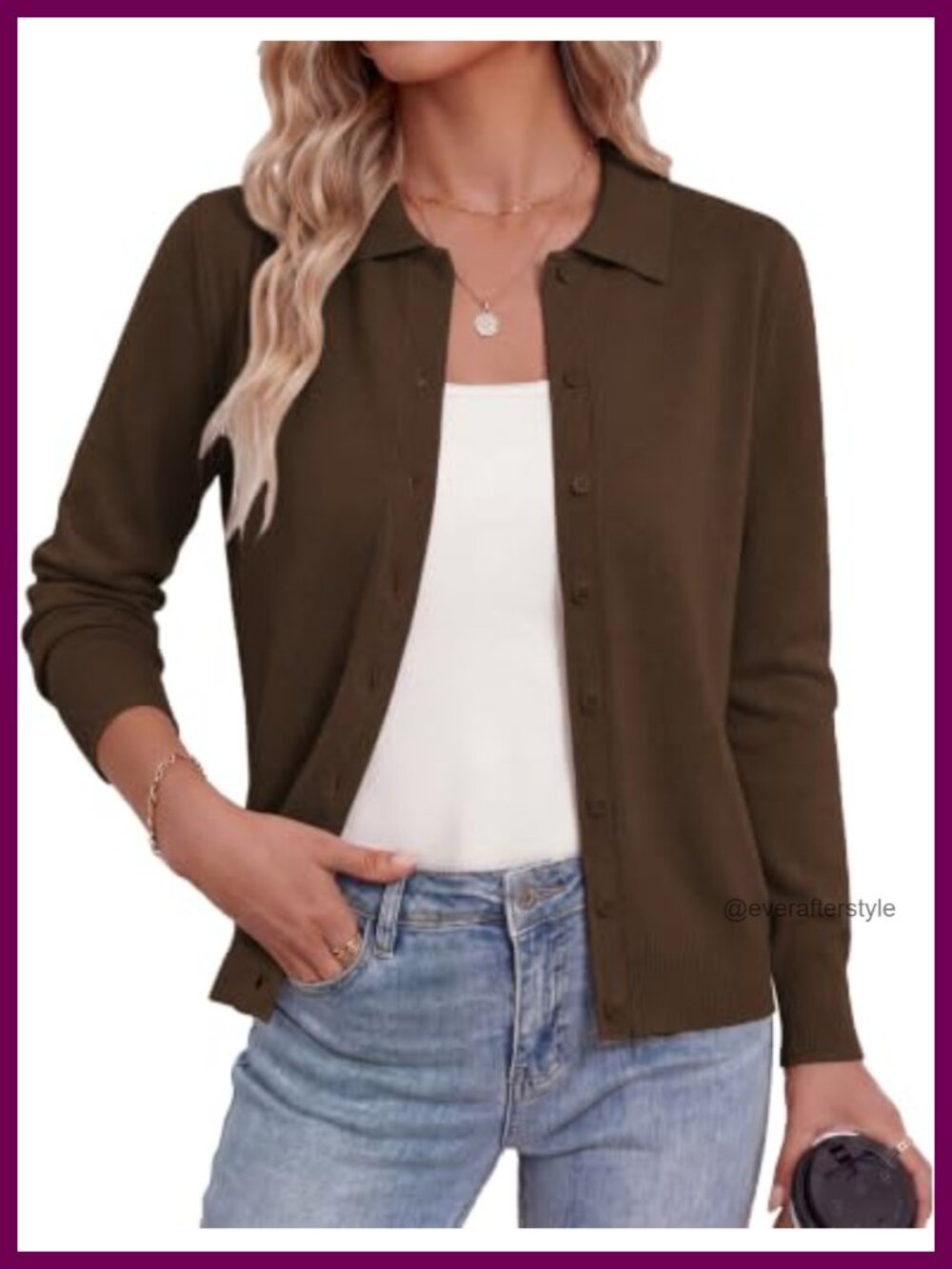GRACE KARIN Lightweight Long Sleeve Button Down Cardigan Sweater